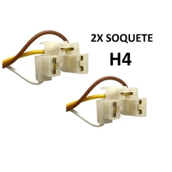 Kit 2 Chicote 3 Vias Soquete Farol Universal Lampada H4 Com Fio 1,5m