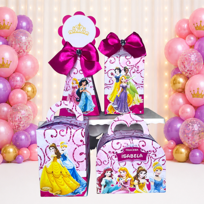 Kit Caixas Personalizadas PRINCESAS DISNEY - Lembrancinhas Caixinhas Kit Festa para festa MONTAD