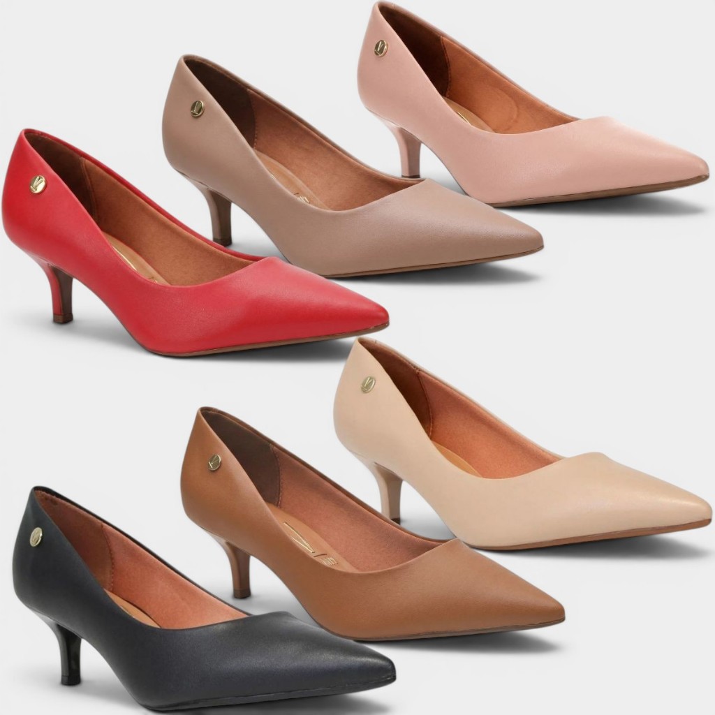 Scarpin Vizzano Salto Baixo Básico Bico Fino Feminino