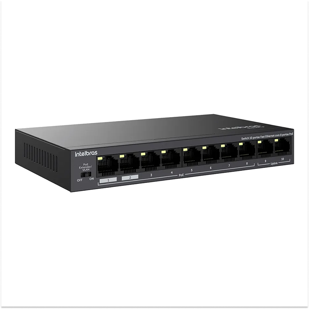 Switch Intelbras S1010f-P 10 Portas Fast Ethernet Outlet