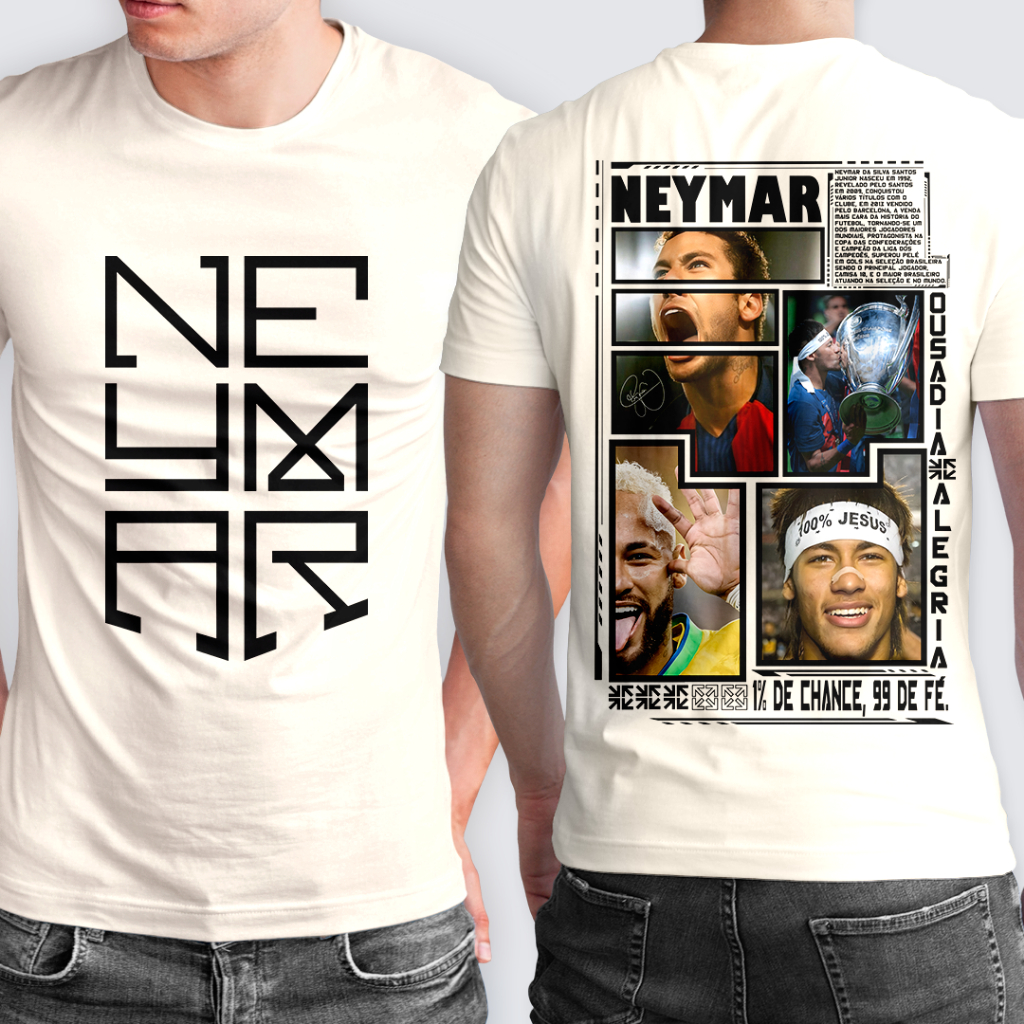 Camiseta masculina camiseta neymar jr menino ney camiseta futebol algodão