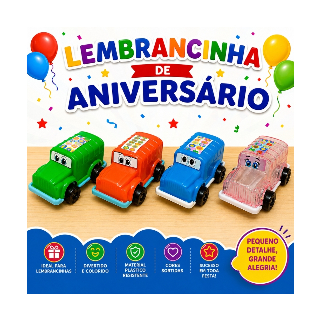 24 Carrinhos Mini Onibus Infantil Lembrancinha Festa aniversario Brinquedo Prendas barato Top