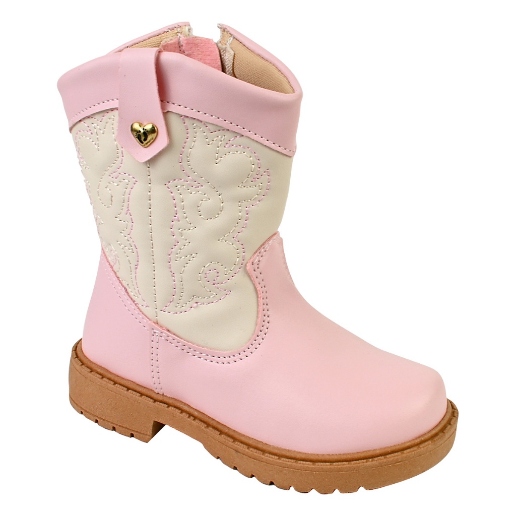 Bota Infantil Menina Country Cano Médio com Zíper Conforto Macio 20 ao 27