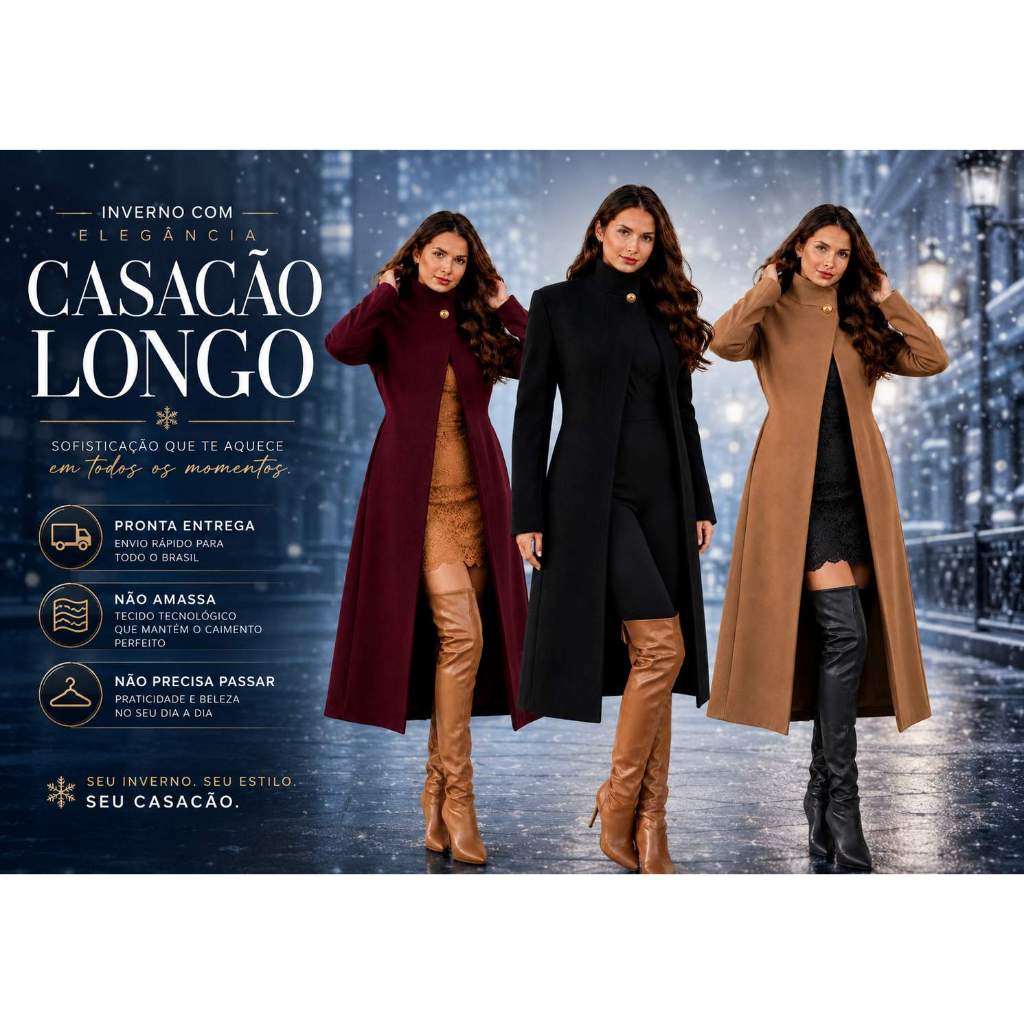 Blazer Feminino Casaquinho Social Curto ou Blazer Sobretudo Feminino Longo ou Médio Elegante Básico Cardigã Manga Longa
