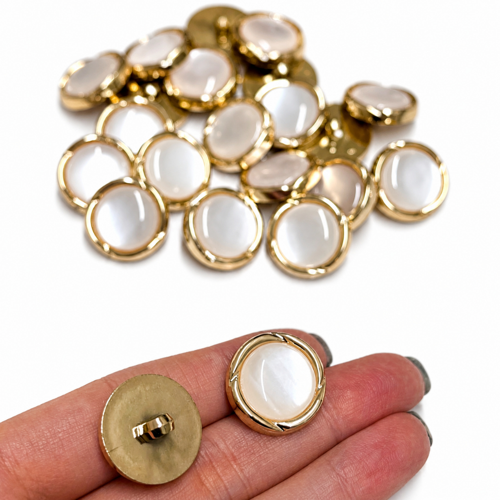 Botão costura pézinho madre pérola abs rose gold 21Mm 34 L - 200/100/50 unidades