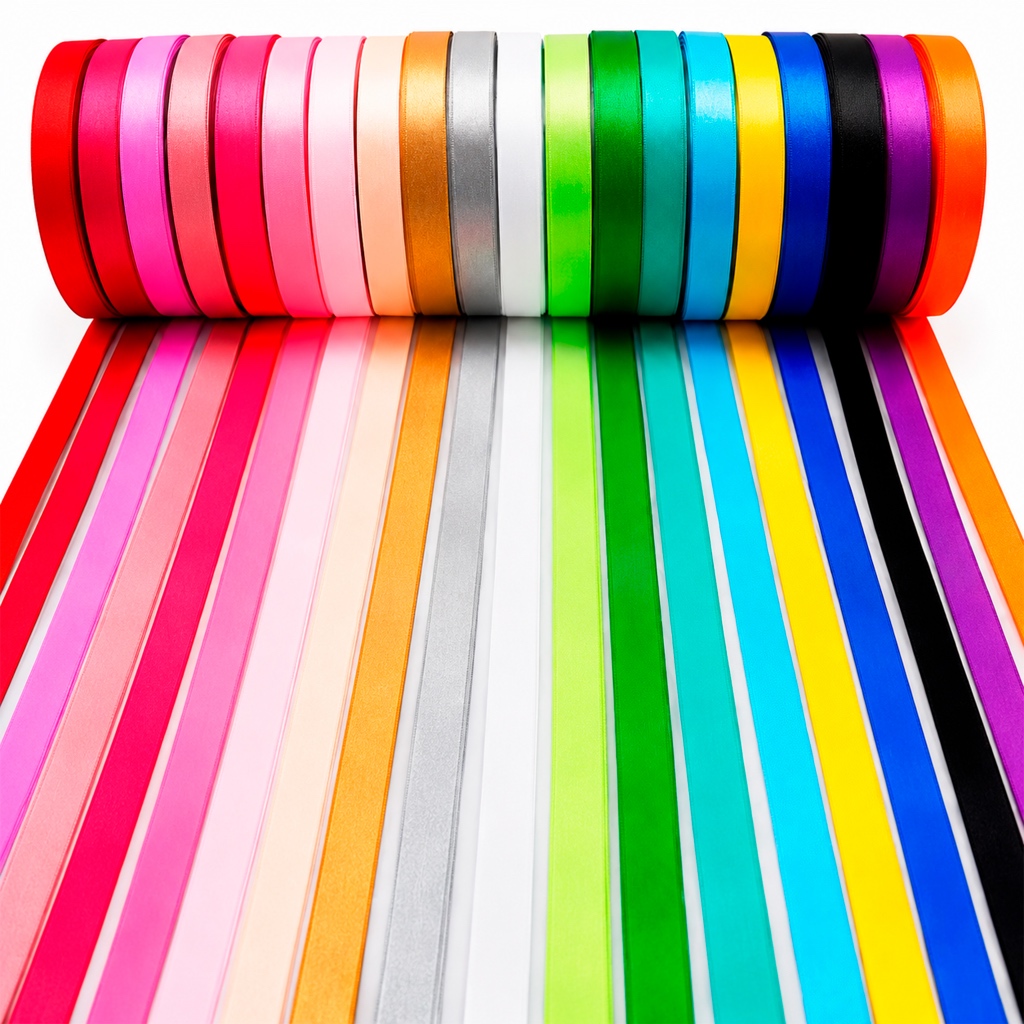 Fita de Cetim N°2 10mm com 50 Metros – Cores Vibrantes para Laços, Artesanato, Decoração e Embalagens