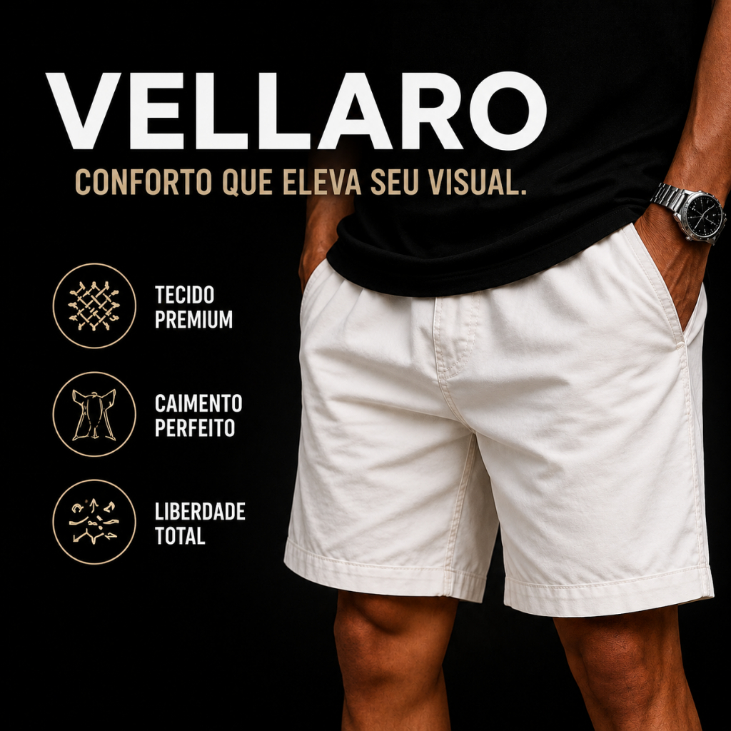 Bermuda Masculina Casual Vellaro Premium Moletinho Confortável Leve Elastano Elastano Caimento Perfeito