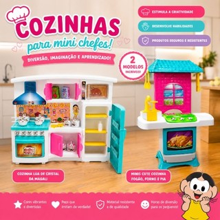 Cozinha LUA DE CRISTAL infantil da Magali e Minis Cute Ou Cozinha Infantil Fogão Forno e Pia