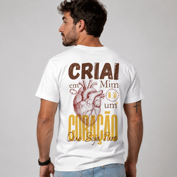 Camiseta Básica Cristã Branca Pérola T Shirt Unissex Premium Algodão Malha Casual Streetwear Destaque Estampada