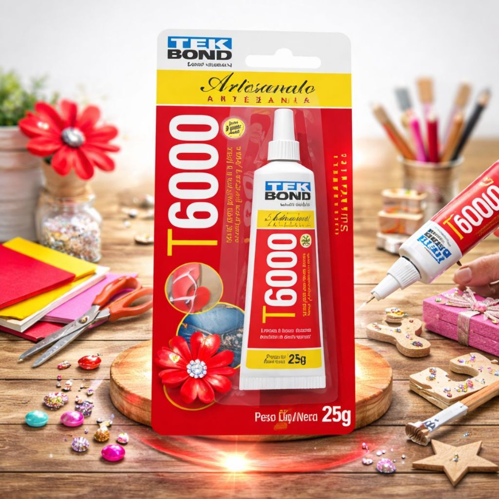 Kit com 1/2/3/ Cola Tek Bond T6000 Permanente Artesanato Bijuteria Tecidos 25g