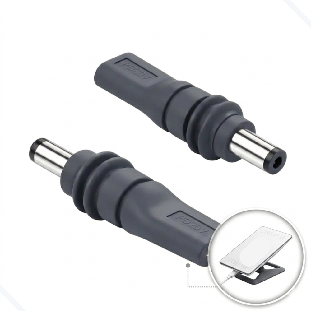 Adaptador para Starlink MINI com entrada USB Tipo-C p/ DC, 20V 100W, Chip PD, Power Delivery, Uso em Power Bank e fonte