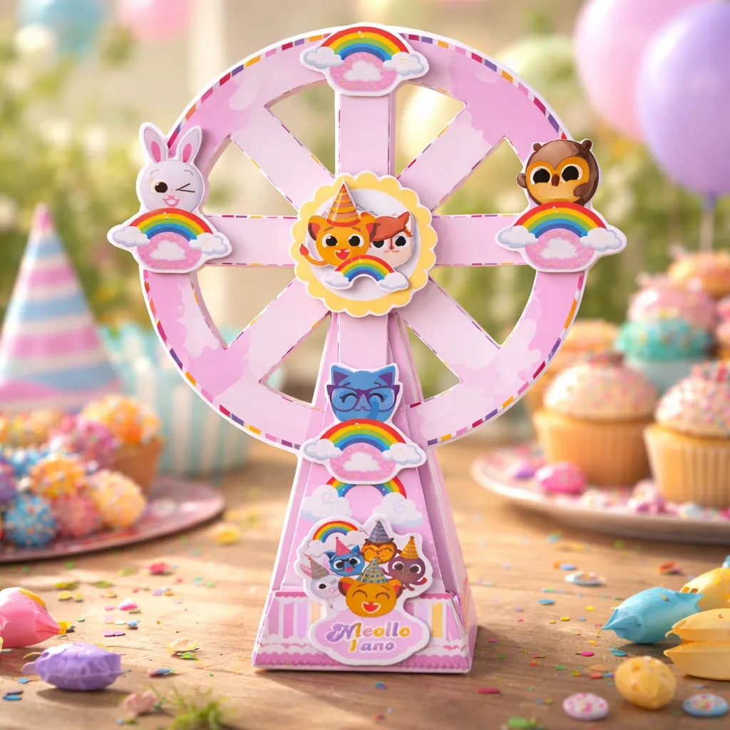 20 Caixinhas Piramide Roda Gigante Bolofofos Lembrancinhas Personalizadas Festa Aniversário Infantil