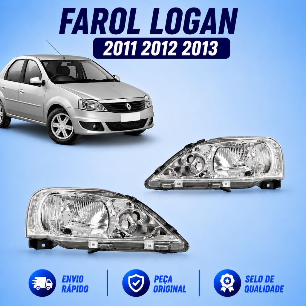 Farol Logan 2011 2012 2013 Cromado