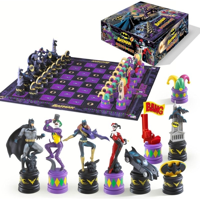 Xadrez The Noble Collection Batman Chess Set Bats vs Joker Edição de Colecionador LACRADO!