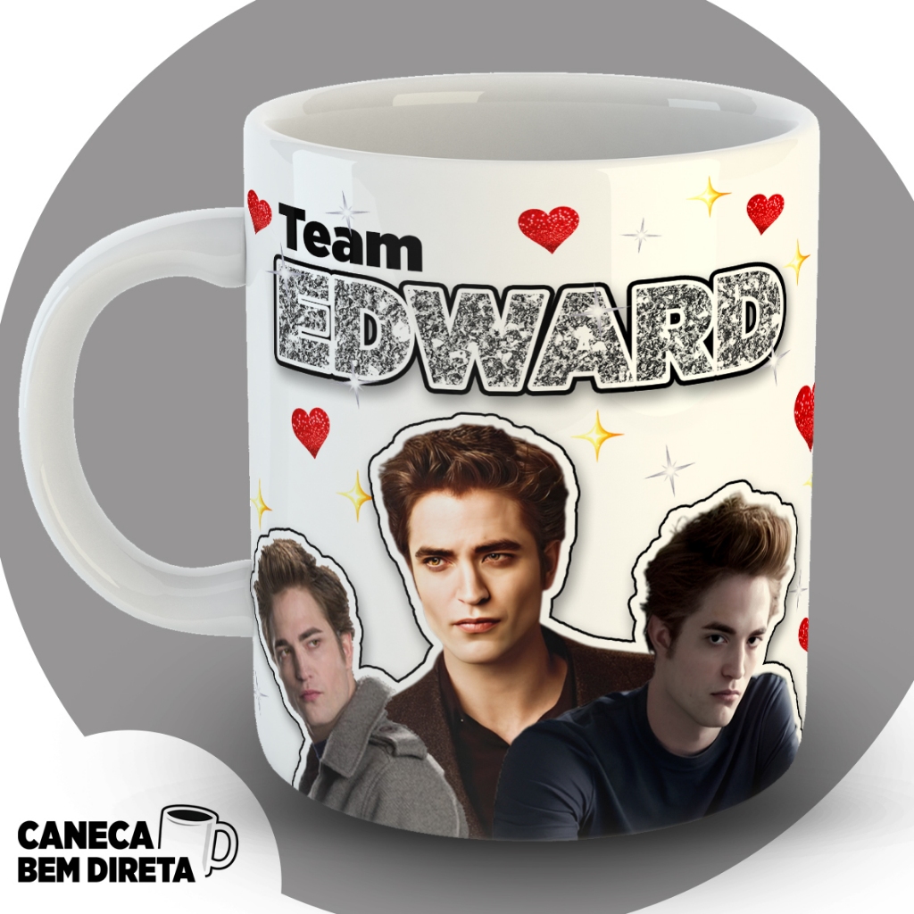 Caneca Team Edward Crepúsculo - Twilight Edward Cullen Presente Fã Série Filme