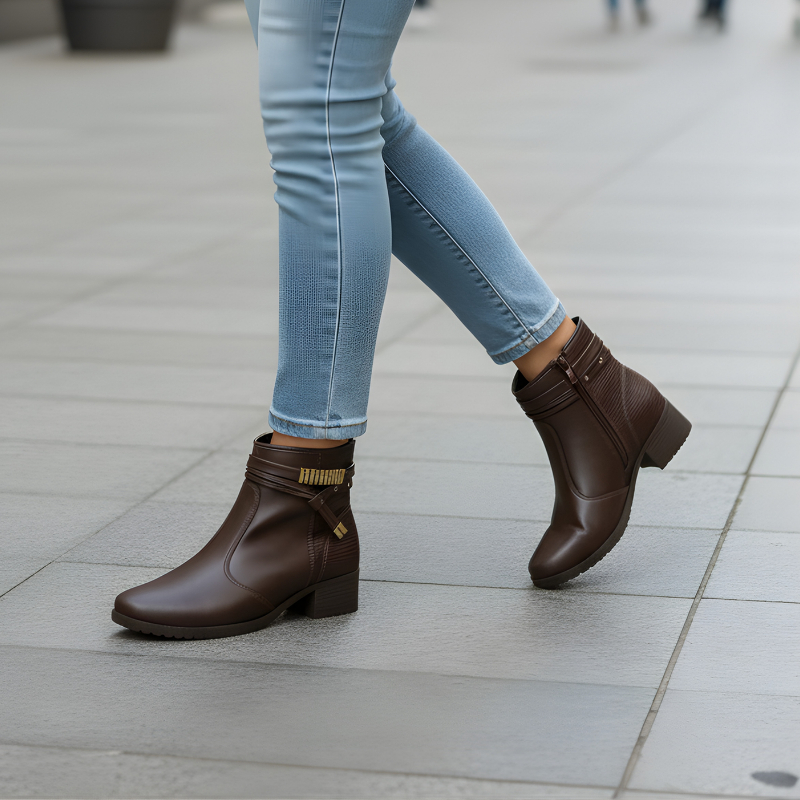 Bota Coturno Moleca Feminina Cano Curto Salto Baixo Confortável