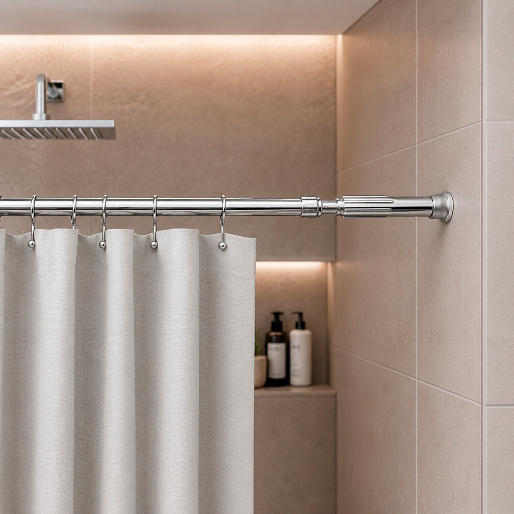 Varão Extensível Para Cortina Box Banheiro Porta ou Provador —Ajustável Resistente fácil de instalar