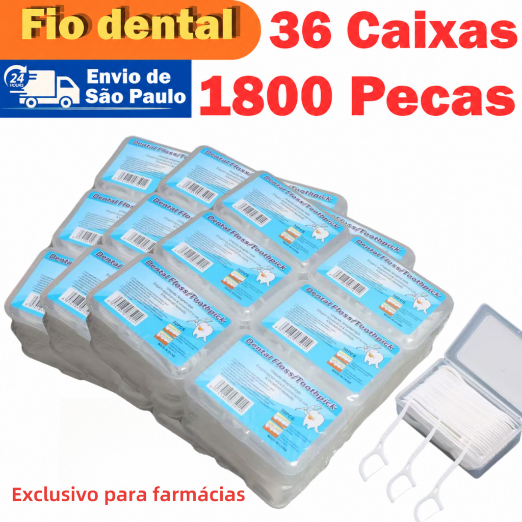 Fio Dental com Haste Higiene Bucal Uso Diário Kit Econômico