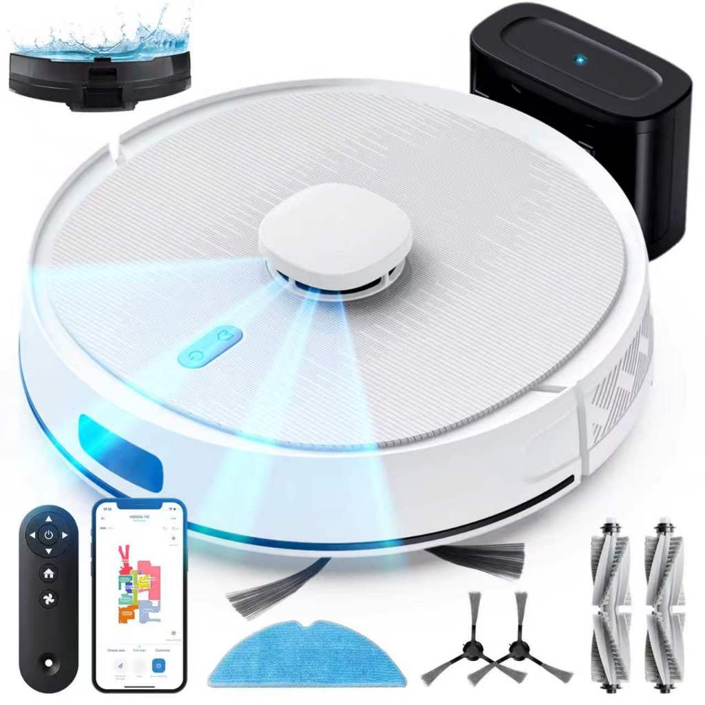 Aspirador robô inteligente TOCHEU com LiDAR e função de limpeza úmida VAN