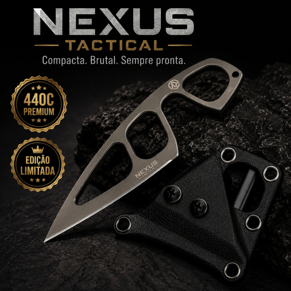 Faca Tática EDC 440C NEXUS Tactical Mini Pescoço Com Bainha ABS Premium