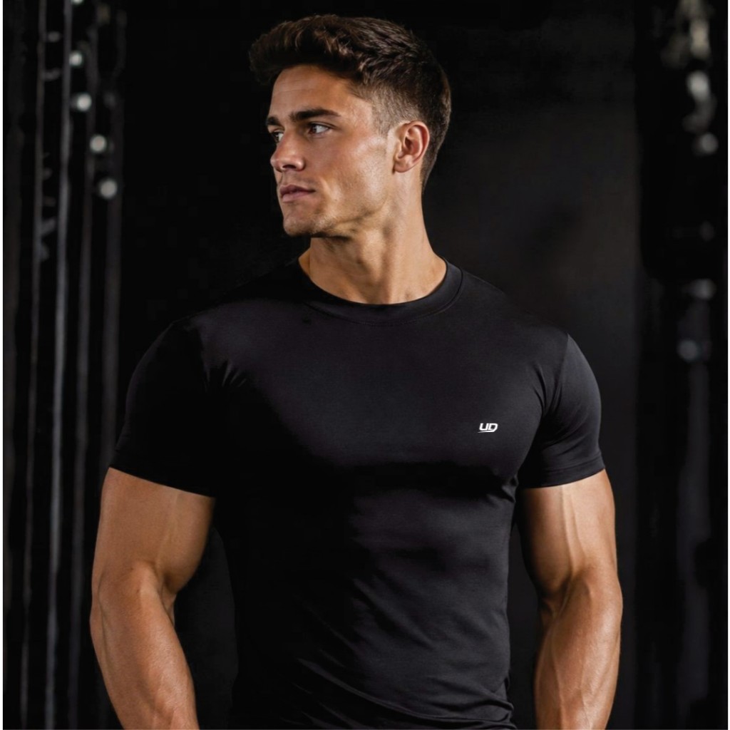 Camiseta Dry Fit Preta Unissex Esportiva Academia Urban Dry