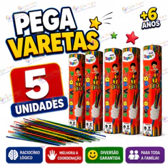 5 Unid - Jogo Pega Vareta Para Kit Festa 21 Palitos Para Kit Festa Lembrancinha Aniversario Prenda
