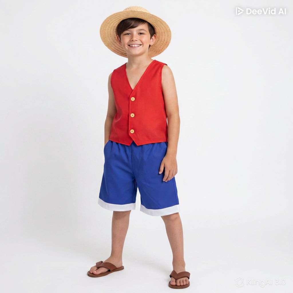 Fantasia Completa Monkey D. Luffy One Piece Chapeus De Palha   Cosplay  Infantil