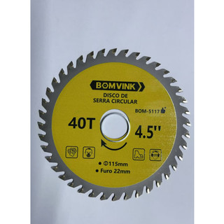 Disco De Serra Circular 115mm 40 Dentes Madeira MDF Bomvink
