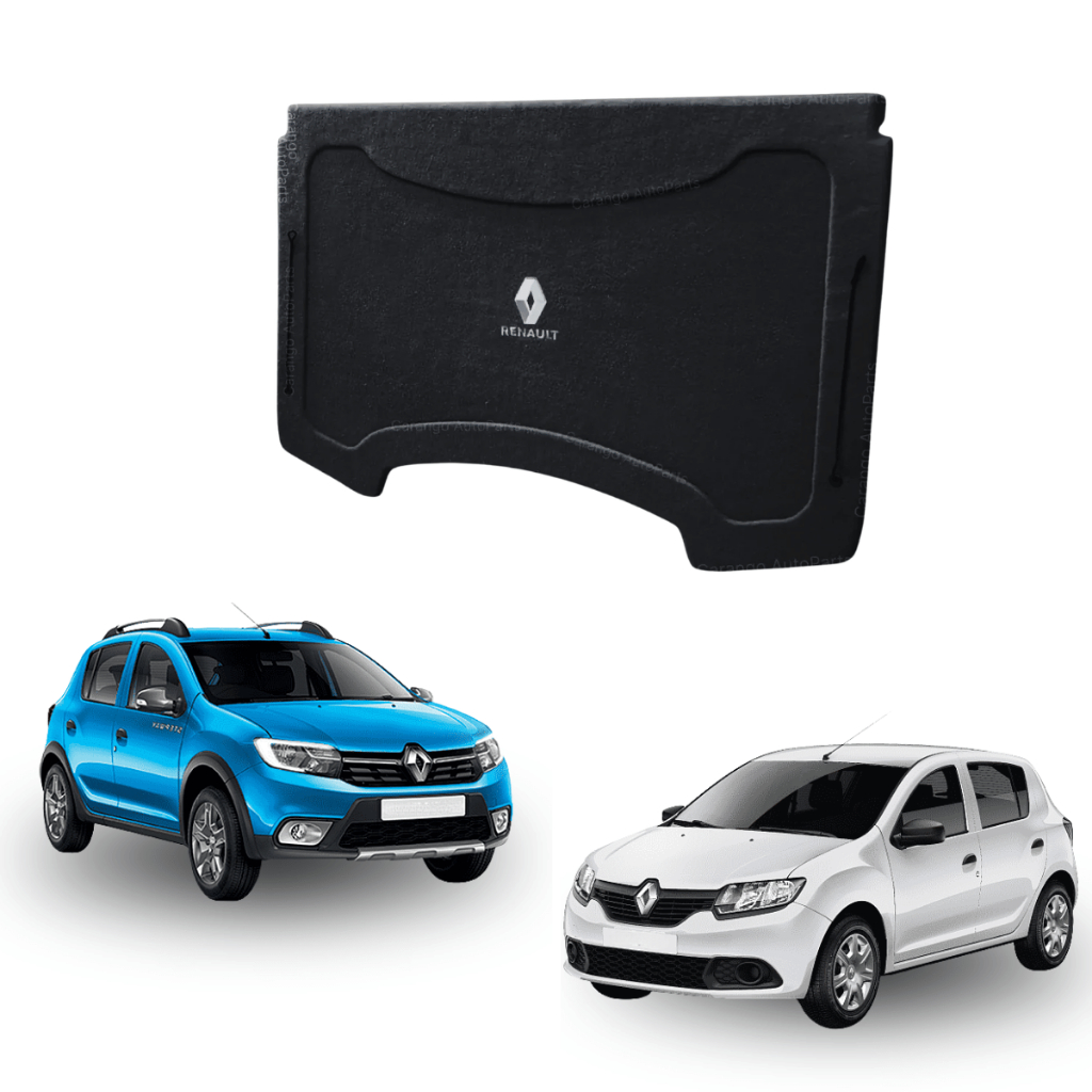 Tampão Bagagito Porta Malas Renault Sandero 2008 a 2014 Carpete Preto R-Acoustic