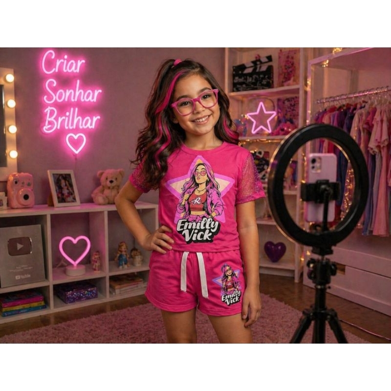 Conjunto os rosas Emilly Vick e kethylen!