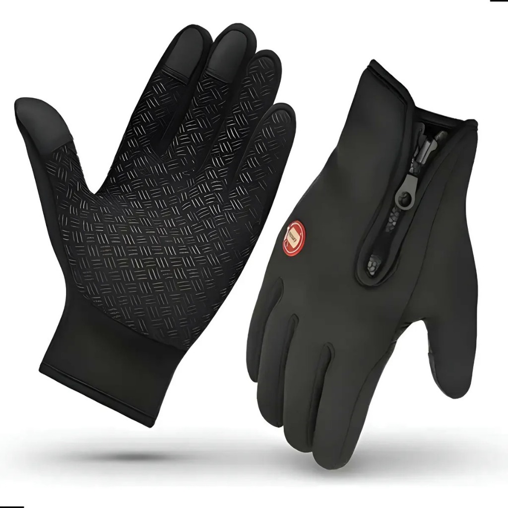 Luva Térmica com ZIPER Impermeável Touch Frio Inverno Motoboy Confortável