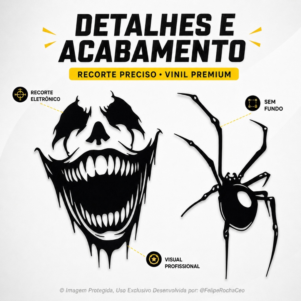 Adesivos Venom e Aranha Viuva Negra Para Moto Vinil Premium Recorte Sem Fundo Preto Branco — imagem 2 de 2