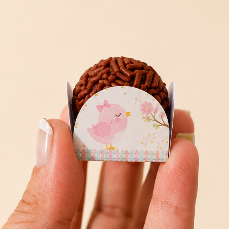 Forminhas Personalizadas JARDIM ENCANTADO 4 Pétalas para Doces Docinhos Festa Aniversário.