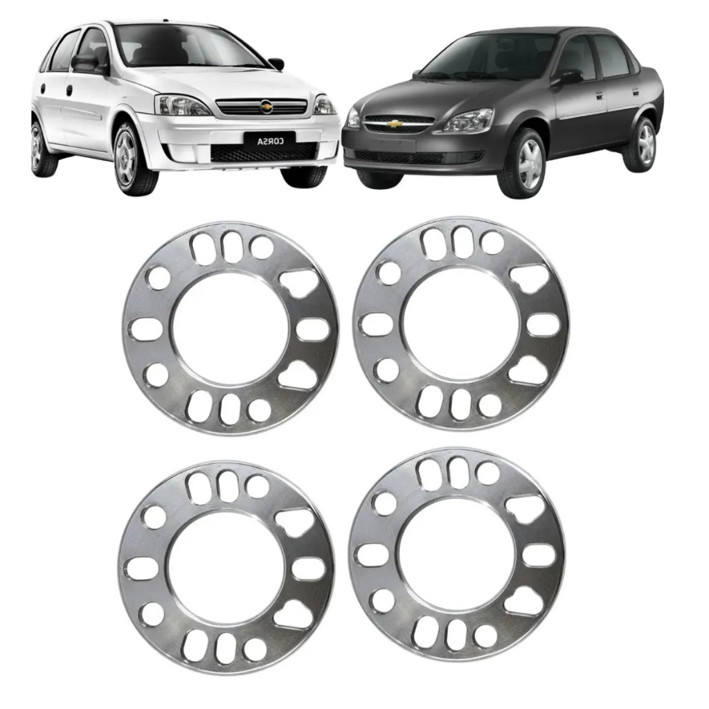 Kit 4 Espaçador 7mm Alargador Roda Corsa 4x100 4 E 5 Furos