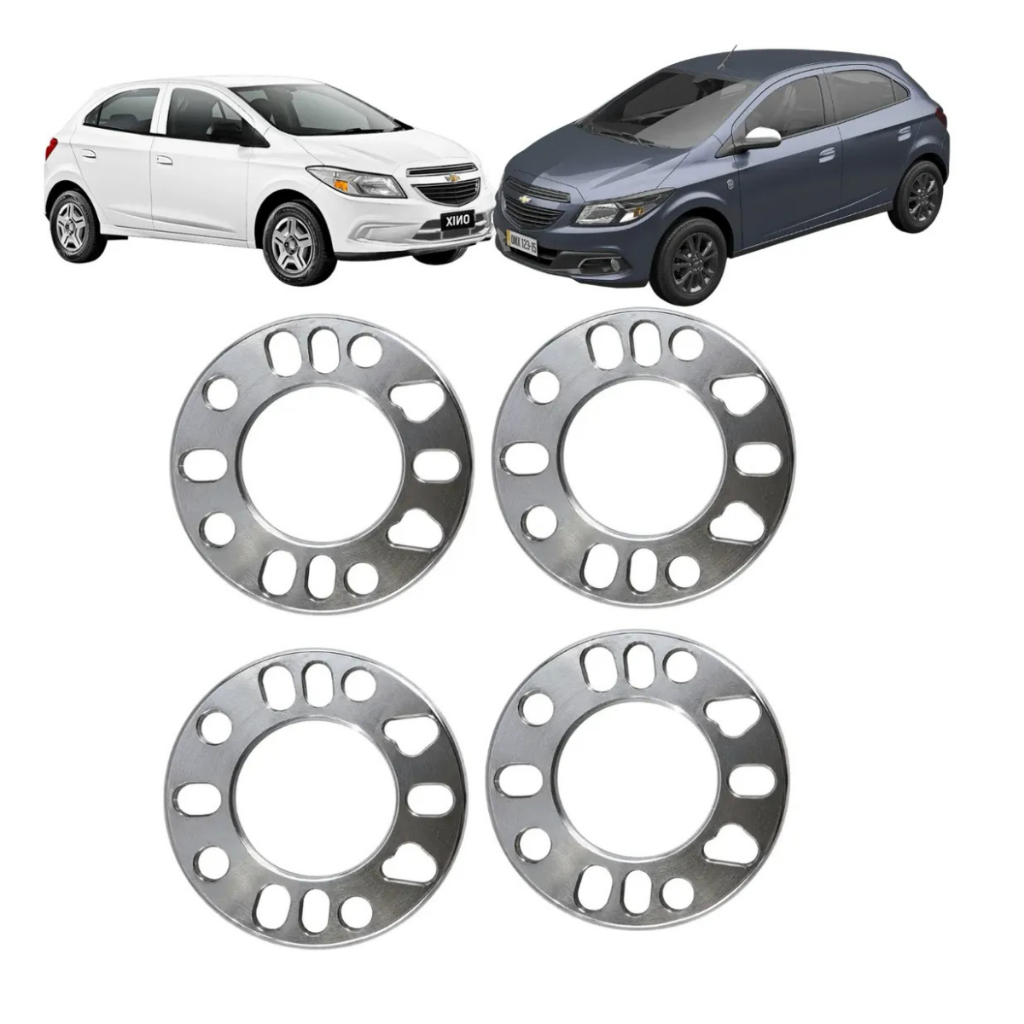Kit 4 Espaçador 7mm Alargador Roda Onix 4x100 4 E 5 Furos