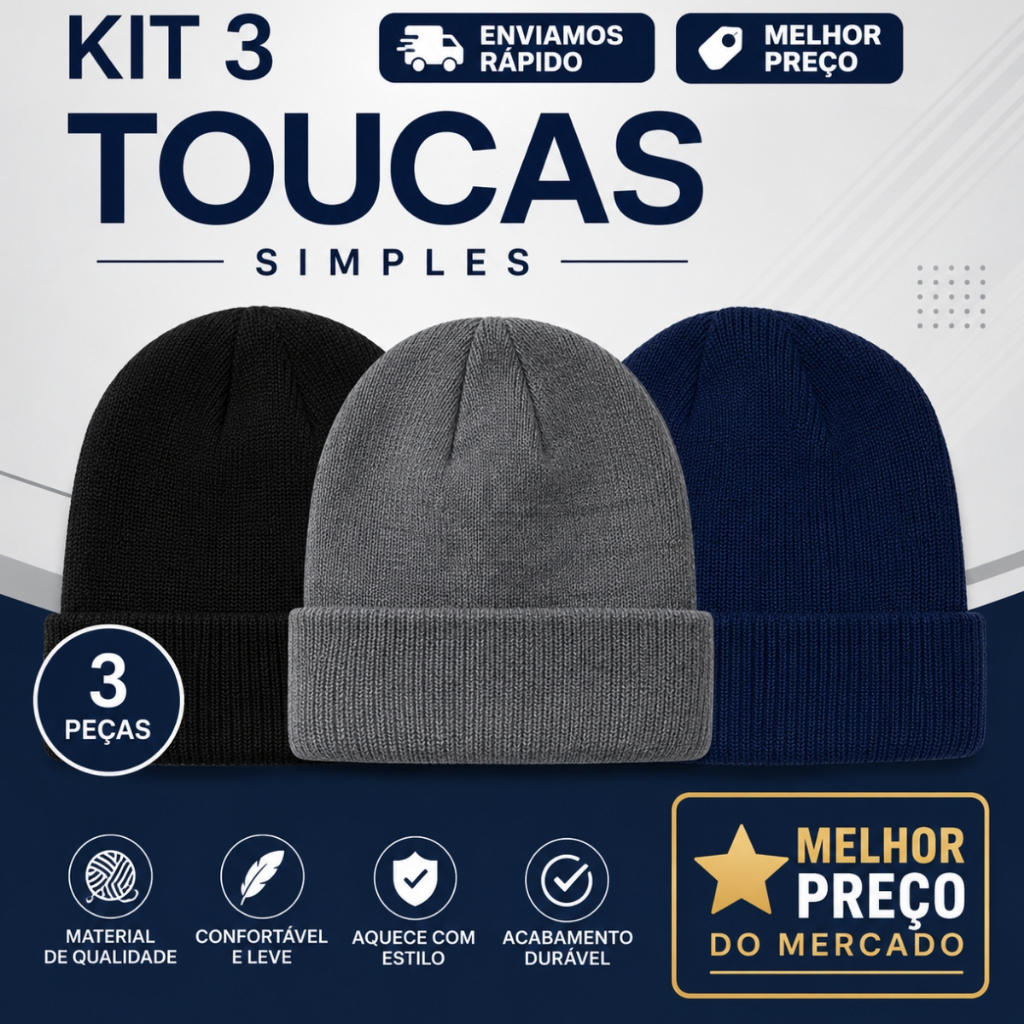 Touca Preta 1/2/3 Simples Lisa Jovem Inverno La Acrilica Unisex Gorro Masculino Adulto Feminino
