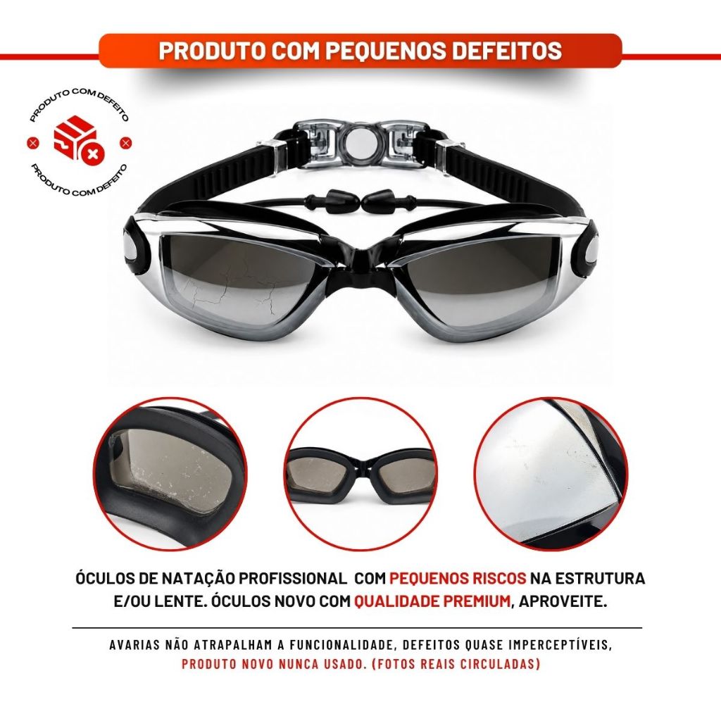 Óculos Antiembaçante Touca e Kit Adulto Com Pequenos Defeitos Escolha Sua Opção