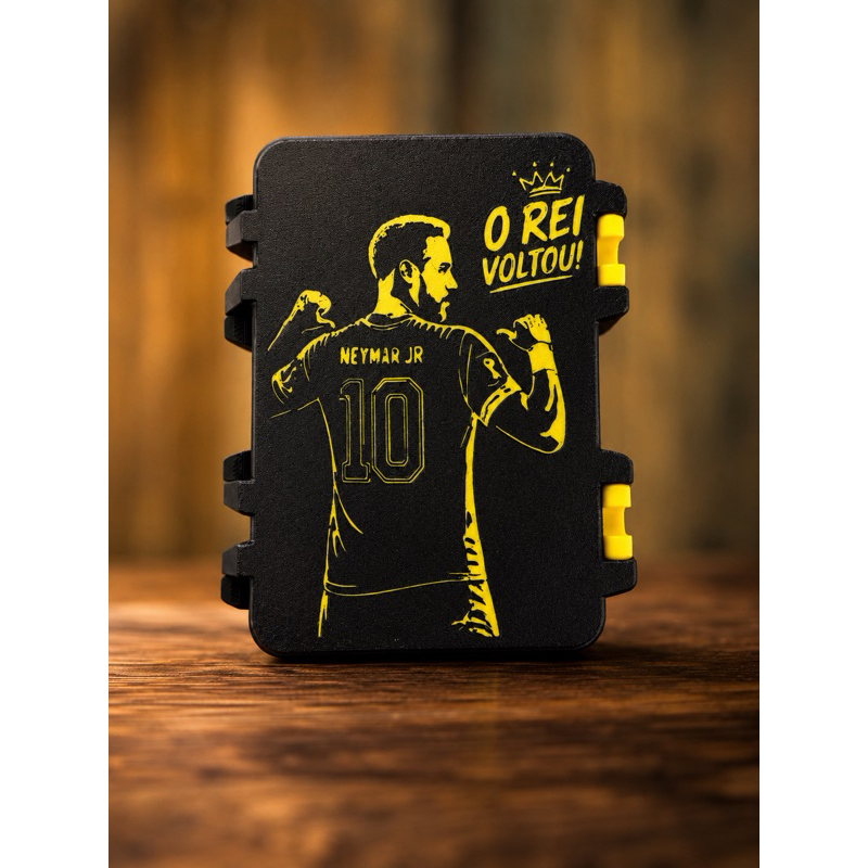 Porta Figurinha Neymar p/ Álbum Copa do Mundo 2026 - Caixa de Figurinha - Estojo Organizador de Figurinha