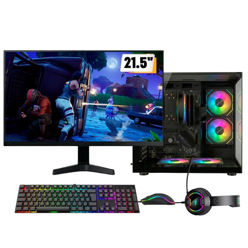 PC Gamer BluePC Lumini Ryzen 5 5600GT, 32GB, Radeon, SSD 1TB, Monitor 21.5", 5 f