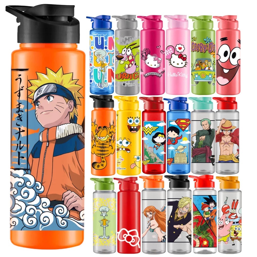 Garrafinha De Agua 750ml/550ml Looney Tunes Patrulha Canina Squeeze Infantil Decorada -  pernalonga NARUTO ONE PIECE