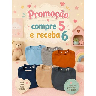 Kit 3/6/ 10 BABADORES impermeável dupla face estampas sortidas bebê menina menino
