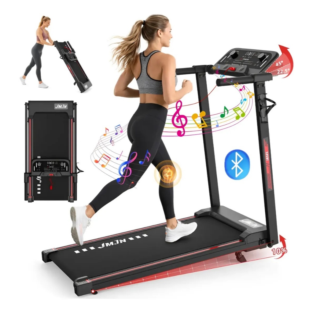 Ergonomic Electric Treadmill Foldable Positions 120kg Gym Mat Mini Fit Trainer 12km/H Portable Fitness Residential Up To