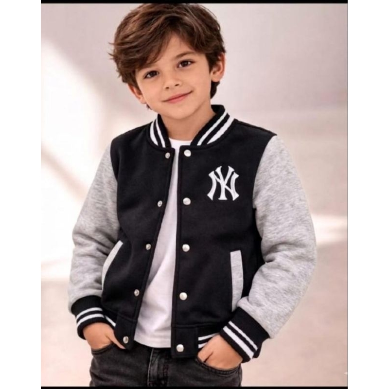 Jaqueta Infantil NY Varsity College | Casaco Infantil Masculino Feminino Inverno Quentinho Estiloso Moda Infantil