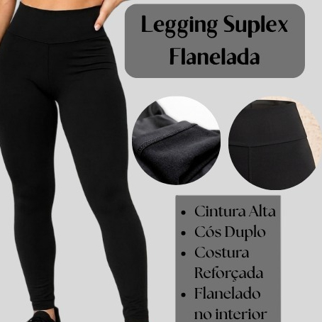 Legging Flanelada Feminina Térmica Grossa Inverno Academia Fitness Treino Segunda Pele Promoção