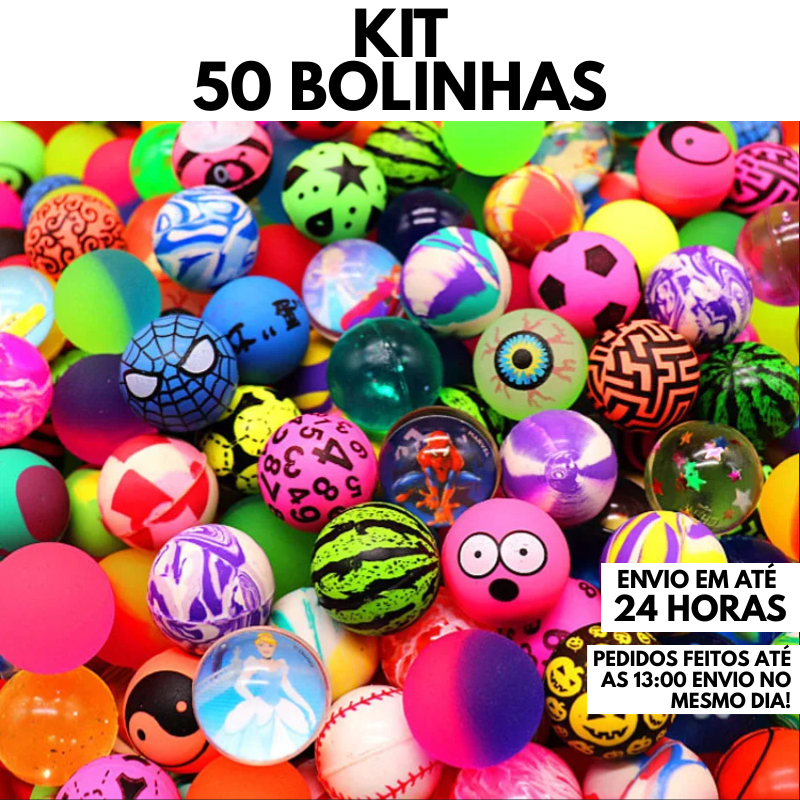 Kit 50 Bolinhas 27mm Pula Pula Multicoloridas Festa Brinquedo Infantil