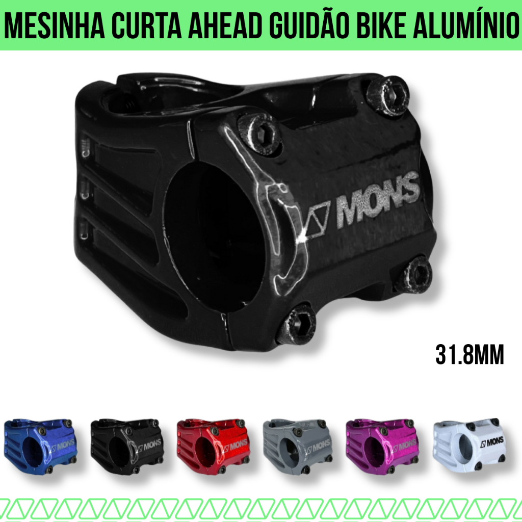 Mesinha Curta Ahead Mesa Suporte Guidão Bike 31.8mm Alumínio Bicicleta Mtb