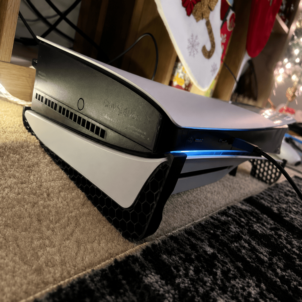 Suporte Play 5 Stand Base Horizontal Deitado Playstation Ps5 Slim C/ Disco