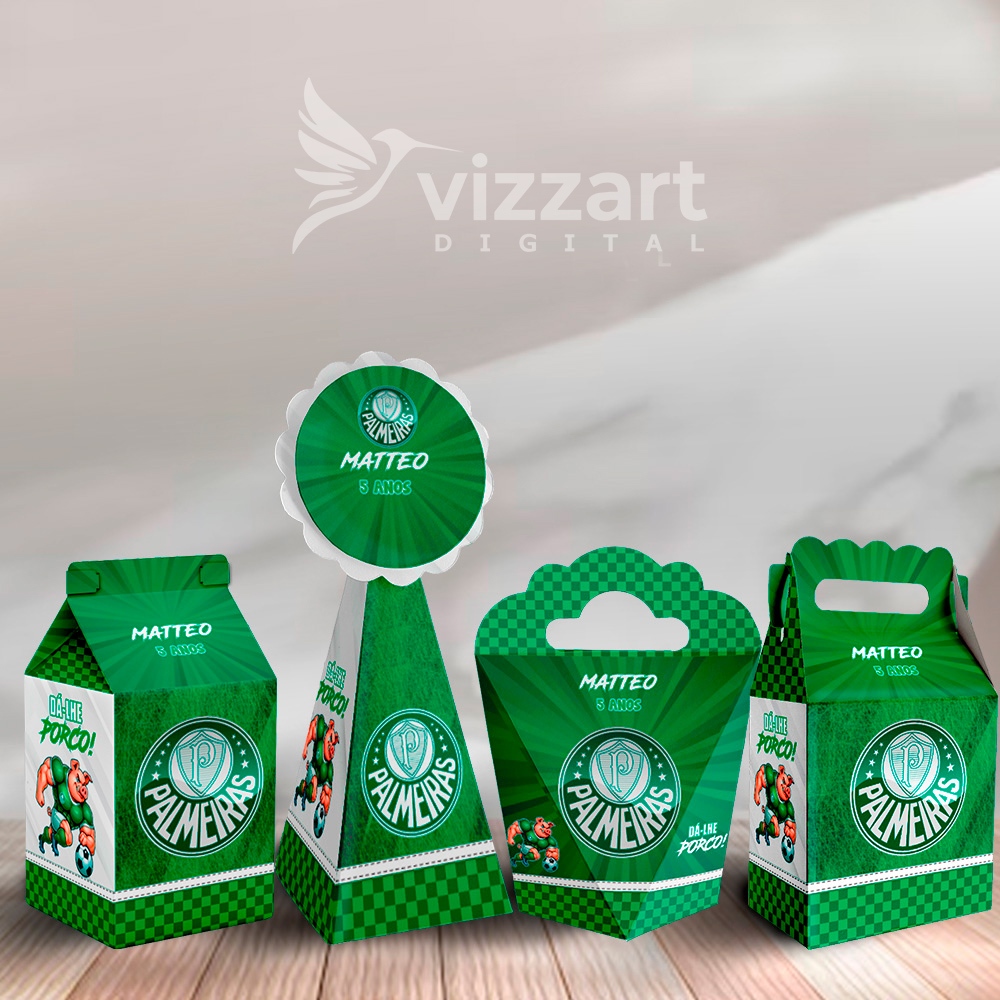 Kit Caixinhas Personalizadas PALMEIRAS FUTEBOL - Festa Personalizados - Lembrancinhas para Festa de aniversario