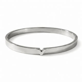 Pulseira Bracelete de Aço Inoxidável Prateada