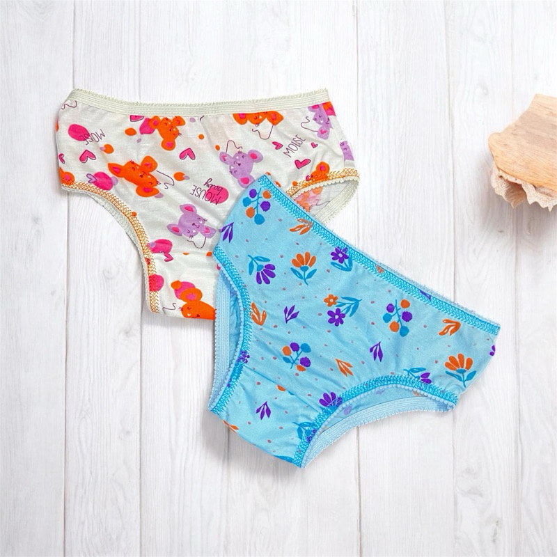 Kit Calcinha Infantil Menina Malha Fria Confortável Estampas Variadas Sem Repetição 1,2,3,4,5,6,7,8 anos